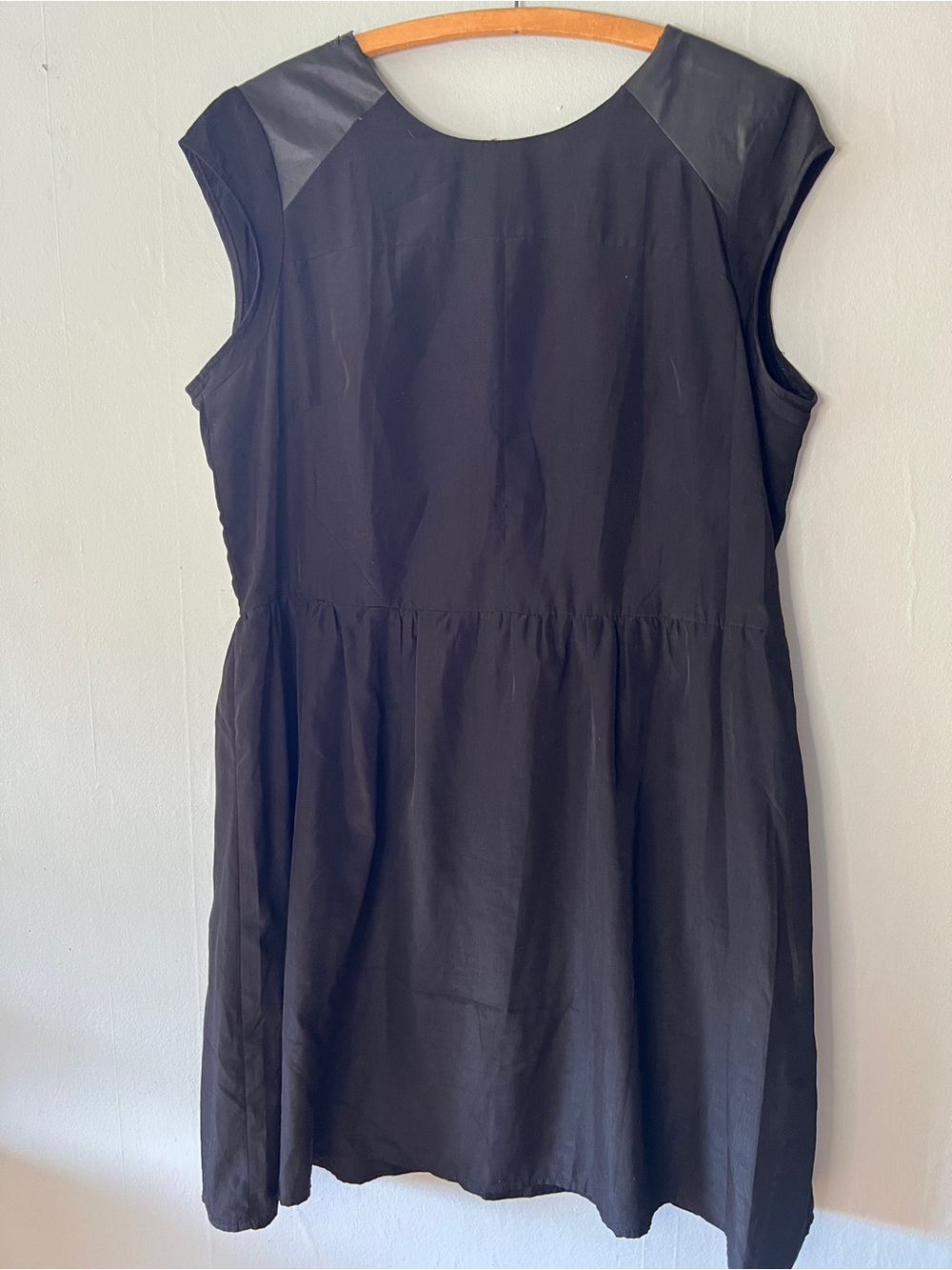 Mossimo Supply Co. Black Cap-Sleeve Mini Dress pleather accents